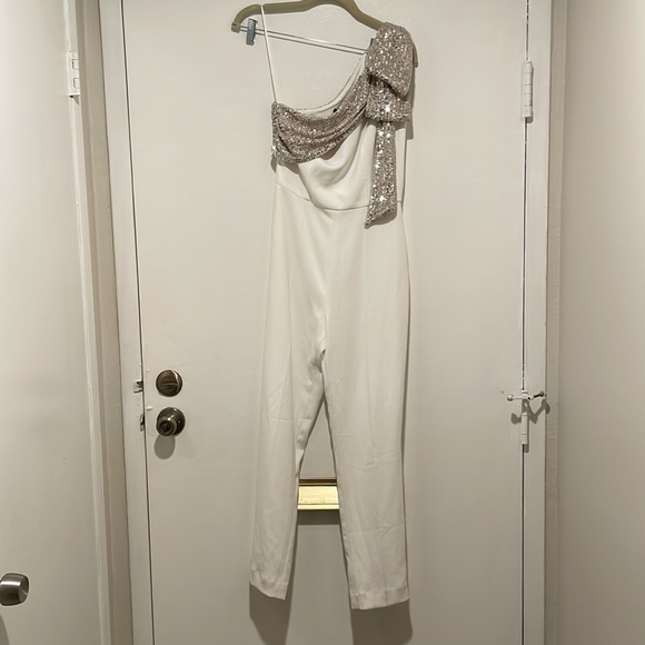 Jay Godfrey One shoulder white jumpsuit - Picture 3 of 9